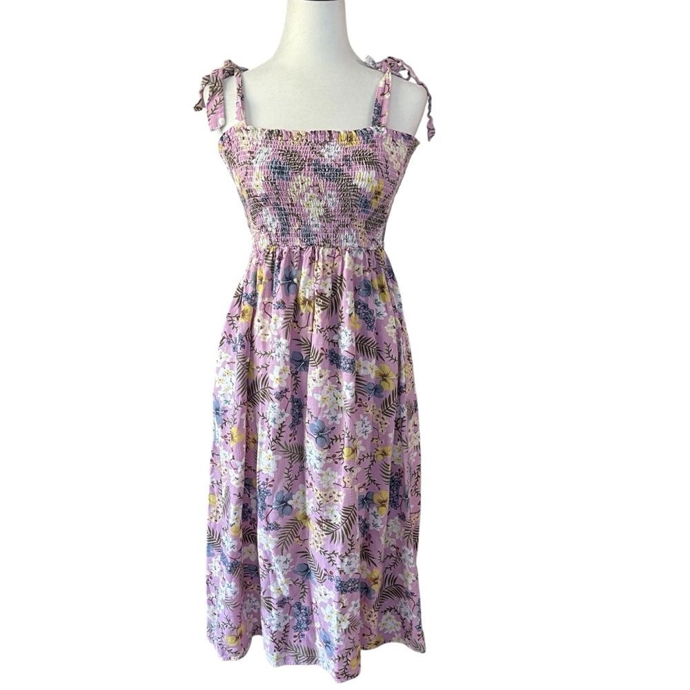 MinkPink Pink Floral Smocked Dress US L